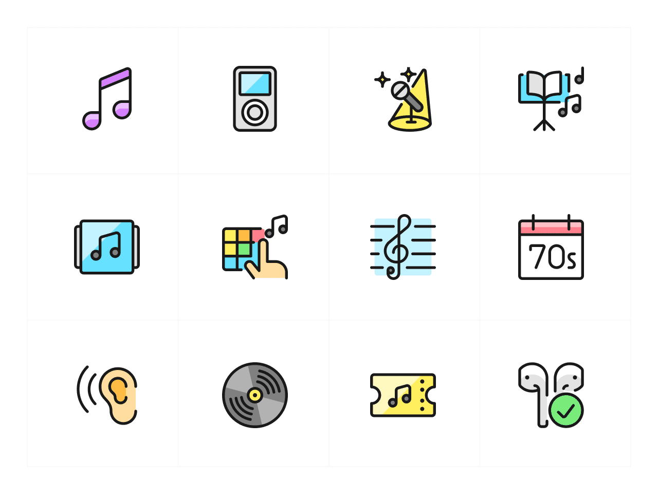 Ultimate Colors Music Icon Set