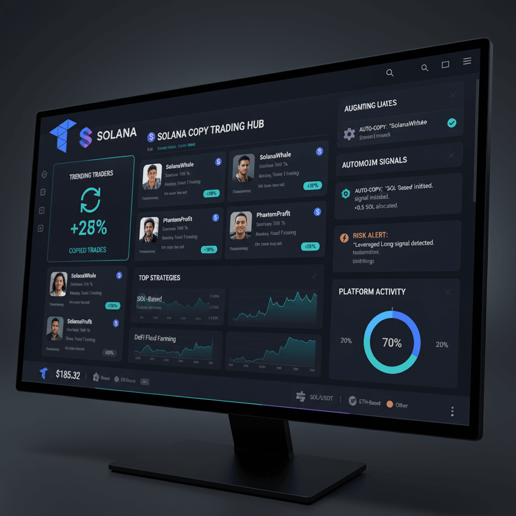Copy trading dashboard with Solana-focused strategies