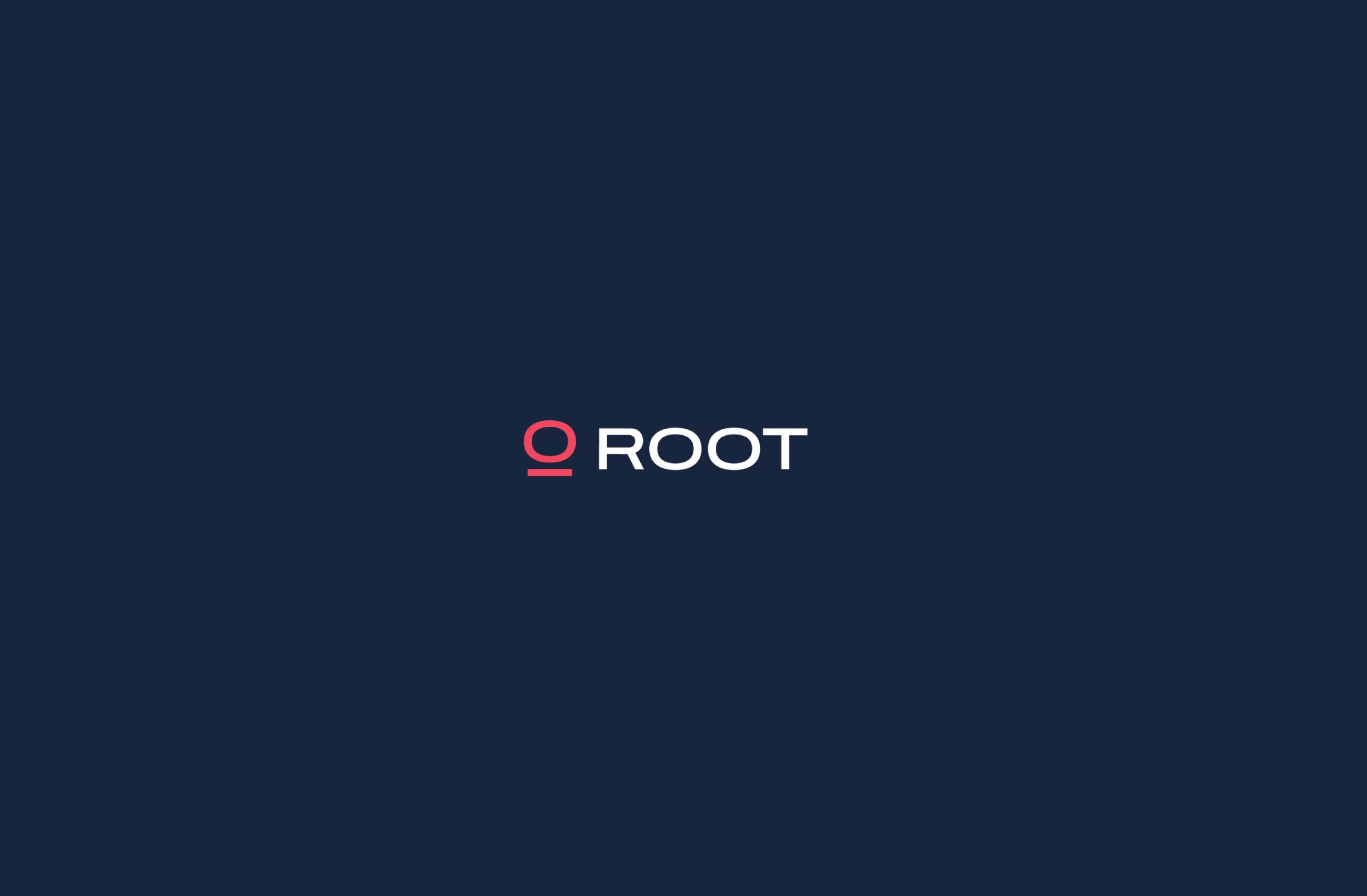 Stylized logo of "ROOT" in white and red on a dark blue background.