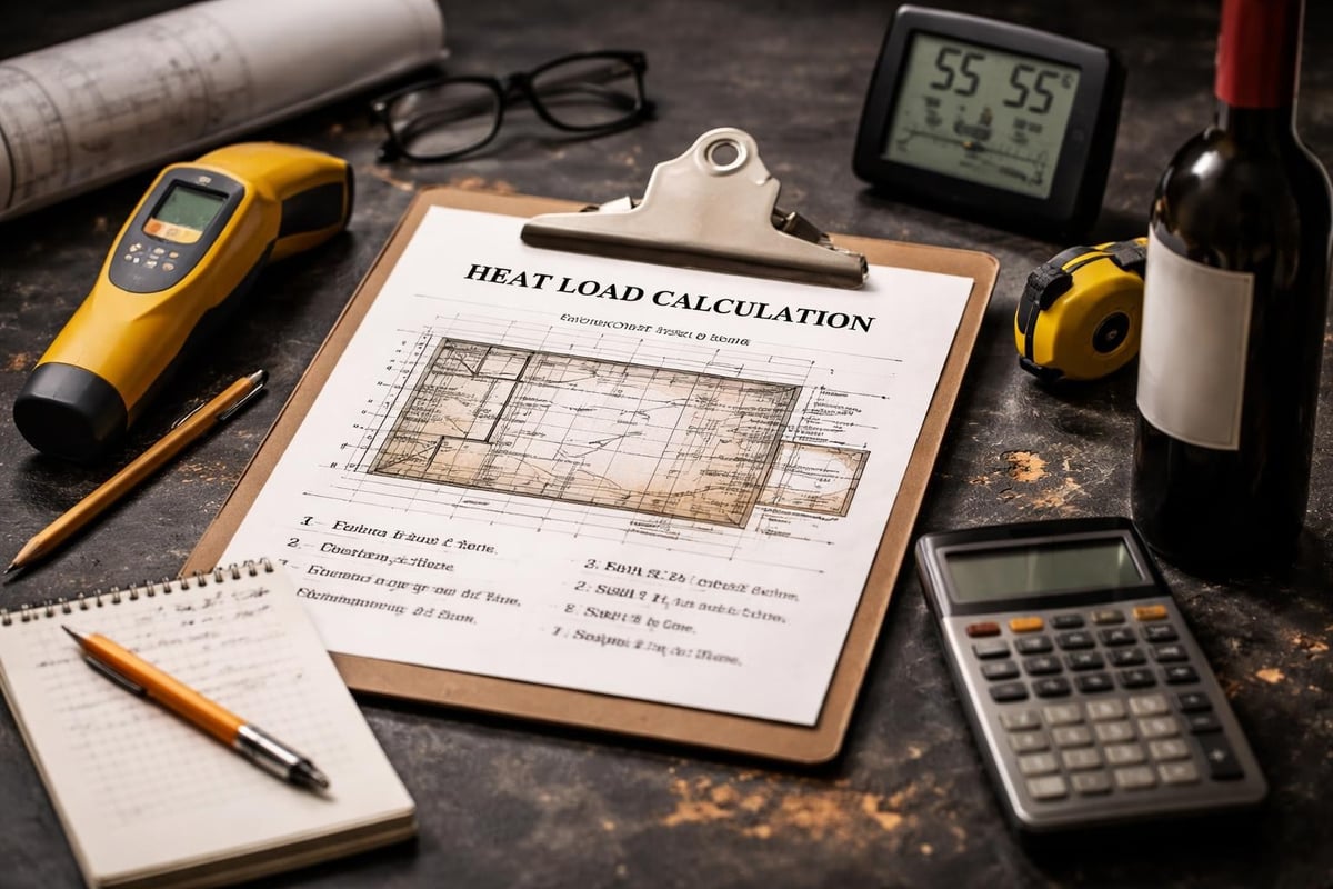 Wine cellar cooling calculation factors