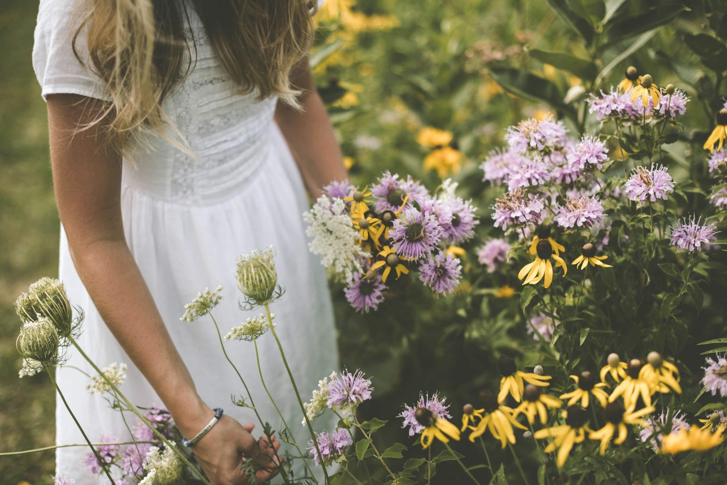 Girl in Flower Field - Preppy Dresses