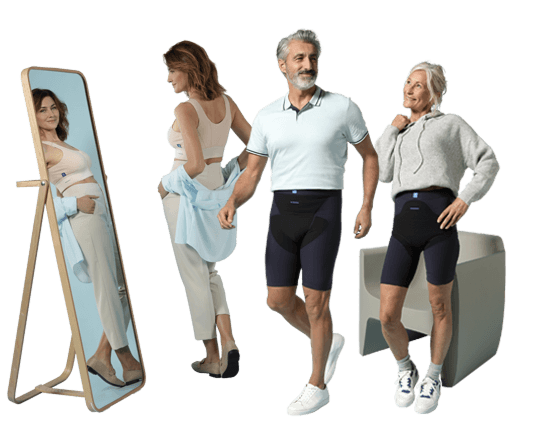 People wearing Mobiderm compression products