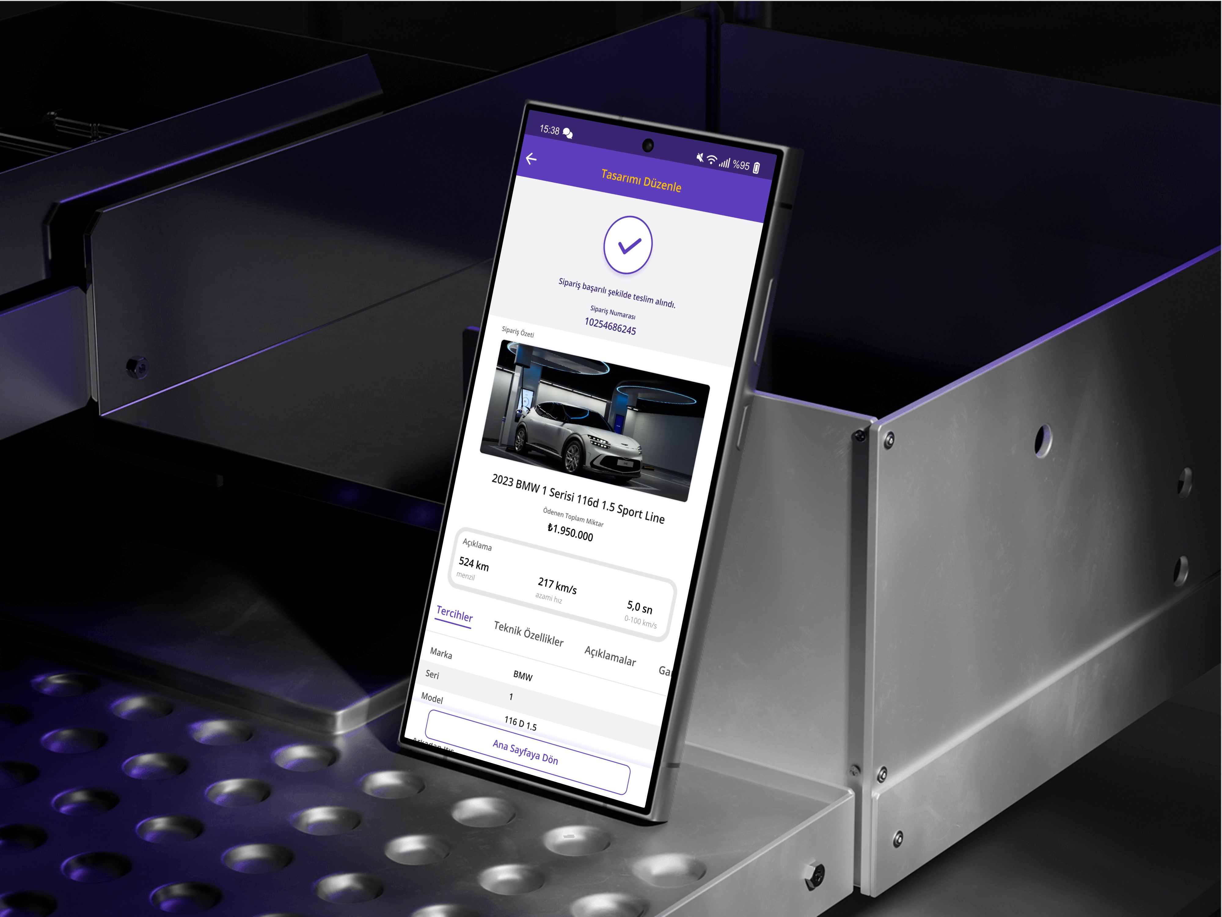a cell phone leaning on a ledge