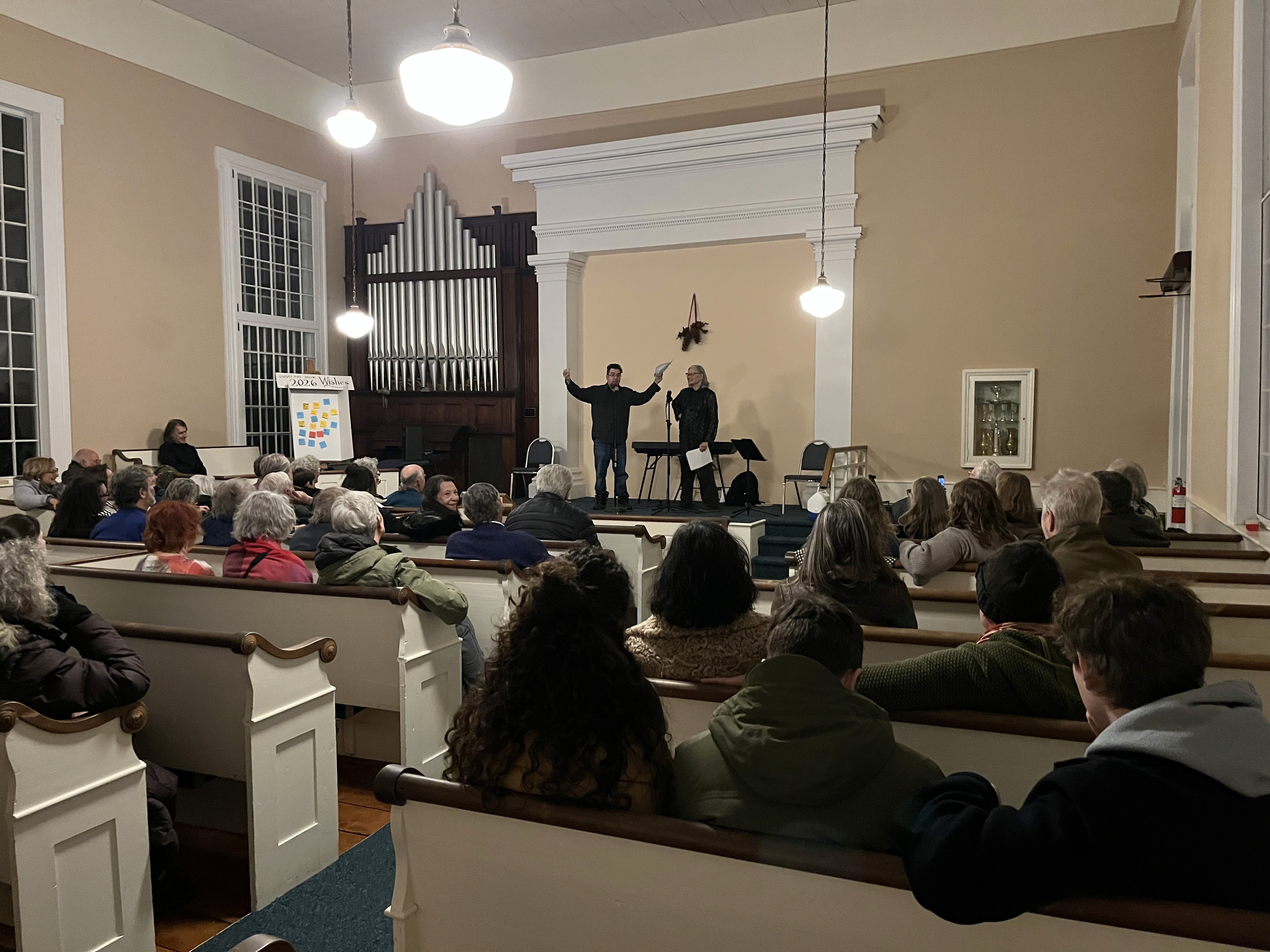 Inside the Monterey Meeting House