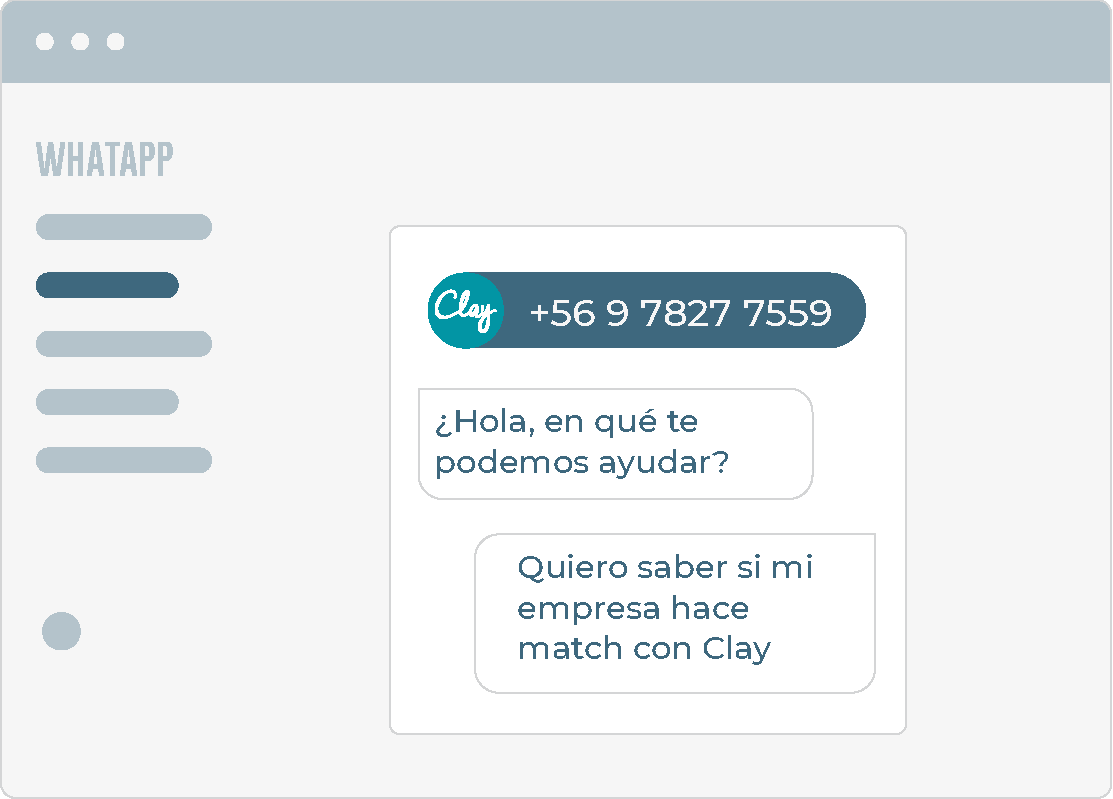 Whatsapp: Quiero saber si mi empresa hace match con Clay