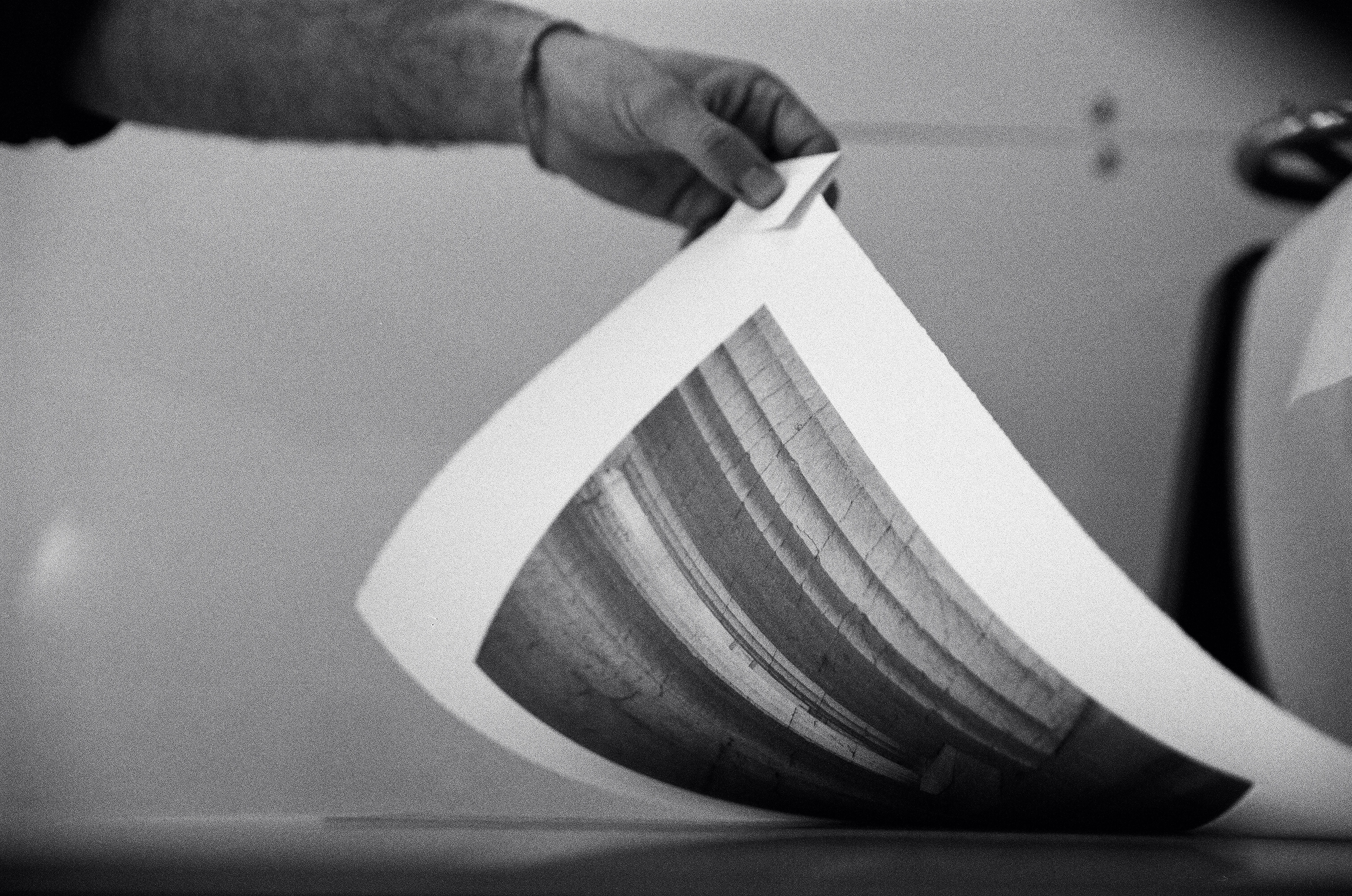 Analogue photo of print reveal