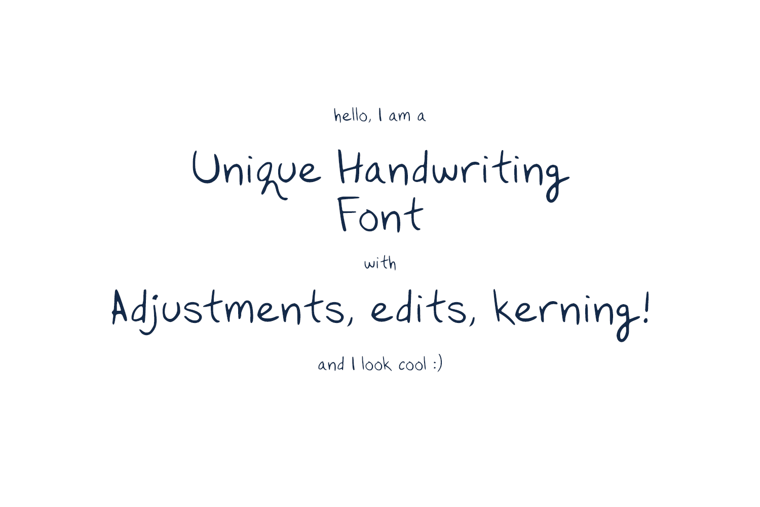 custom handwriting font design sample