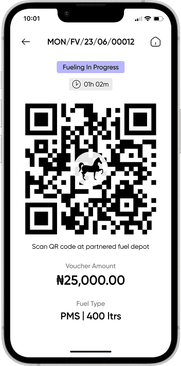 Driver App — fueling in progress
