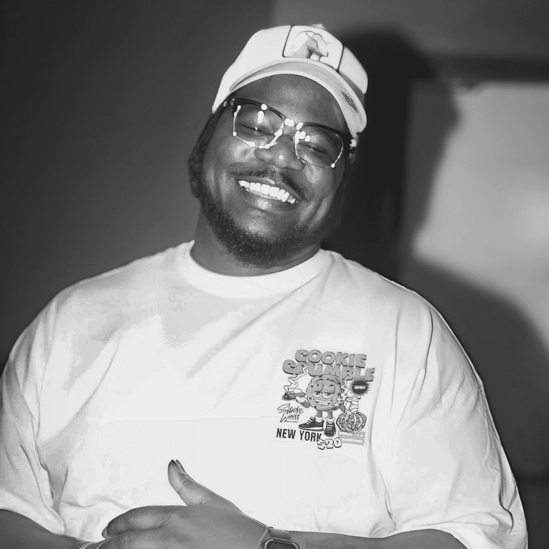 distored image of a man walking