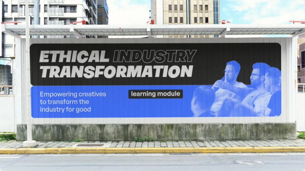 Bus stop ad for the Creatives for Climate Ethical Agency Alliance Climate Integrity Report released at Cop 30 in Brazil