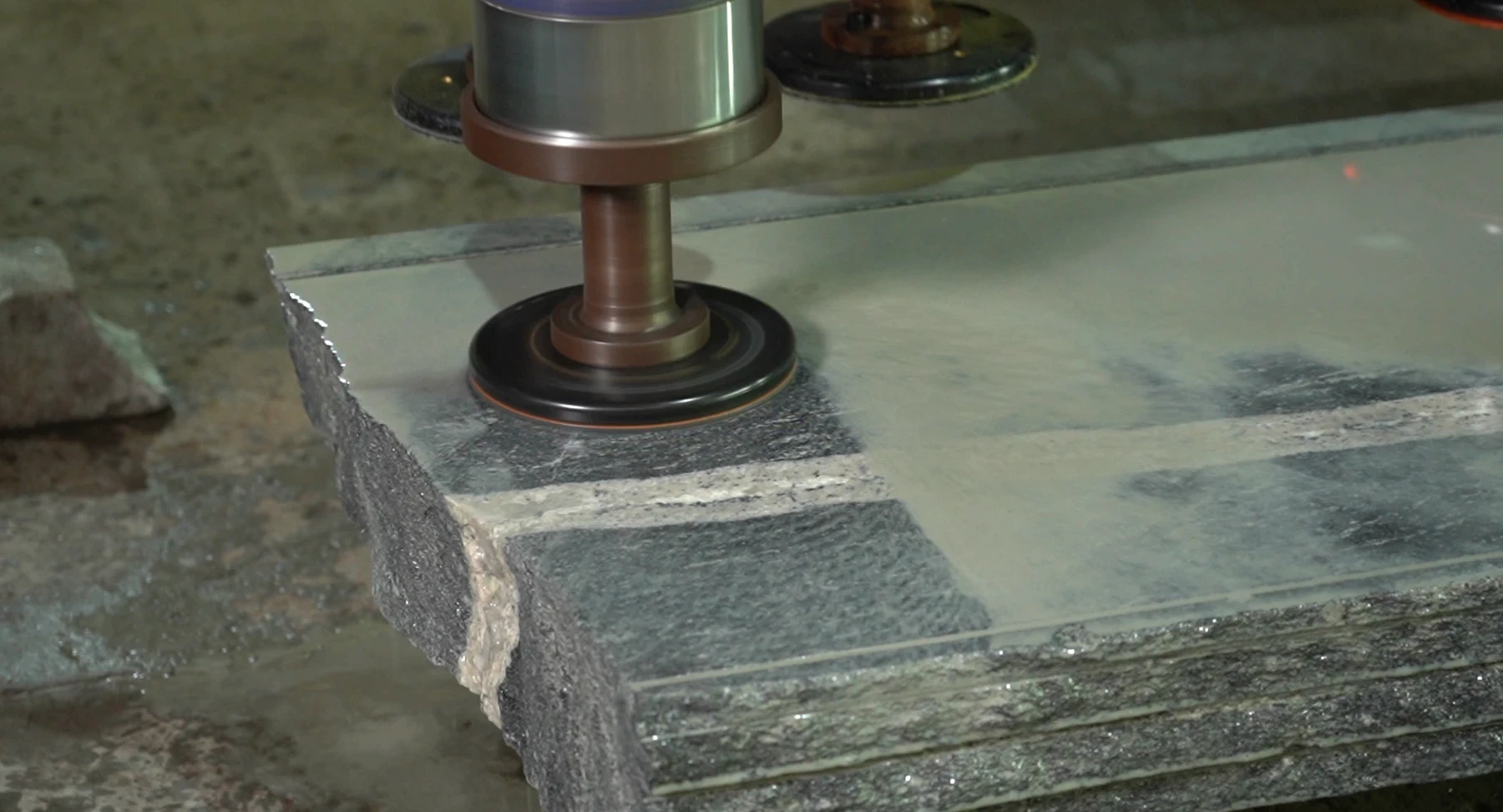 granite polisher grinding tombstone