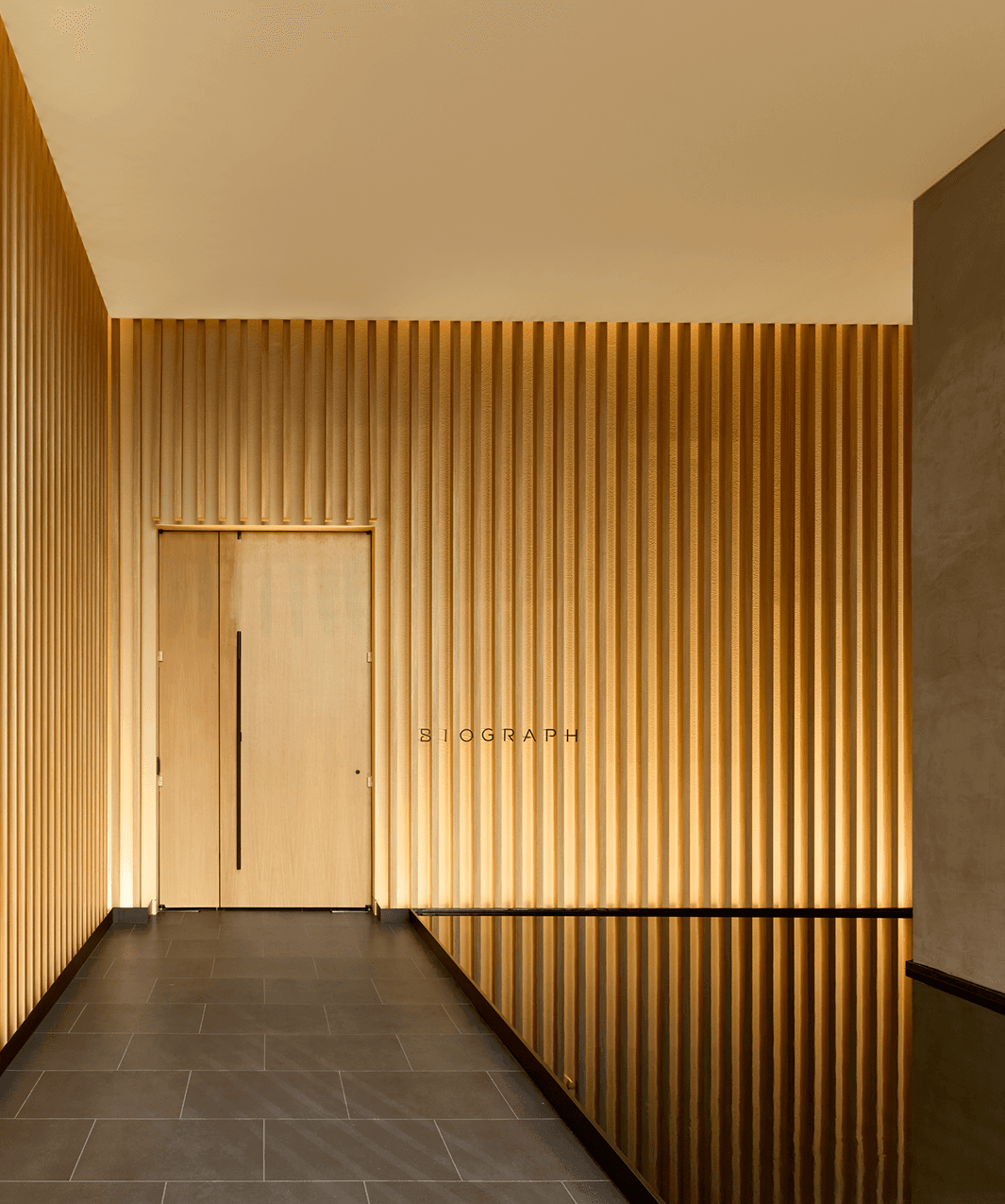 View from Biograph New York City clinic showing skyline and serene landscaping outside a private suite