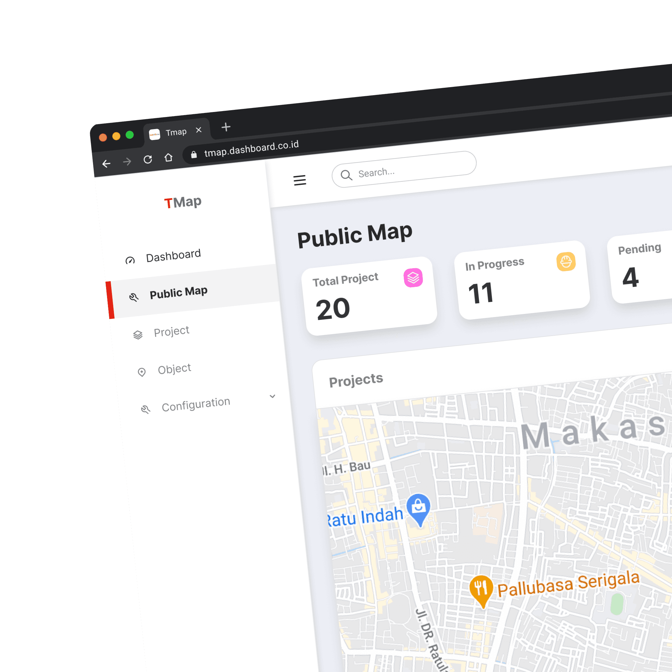 Dasboard web gis for telecomunation company