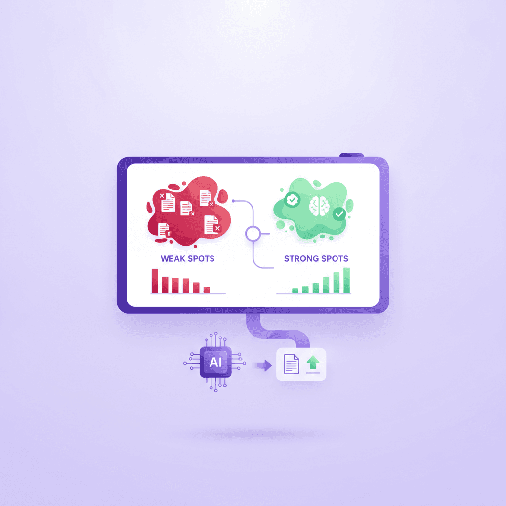 AI personalized learning dashboard identifying student knowledge gaps