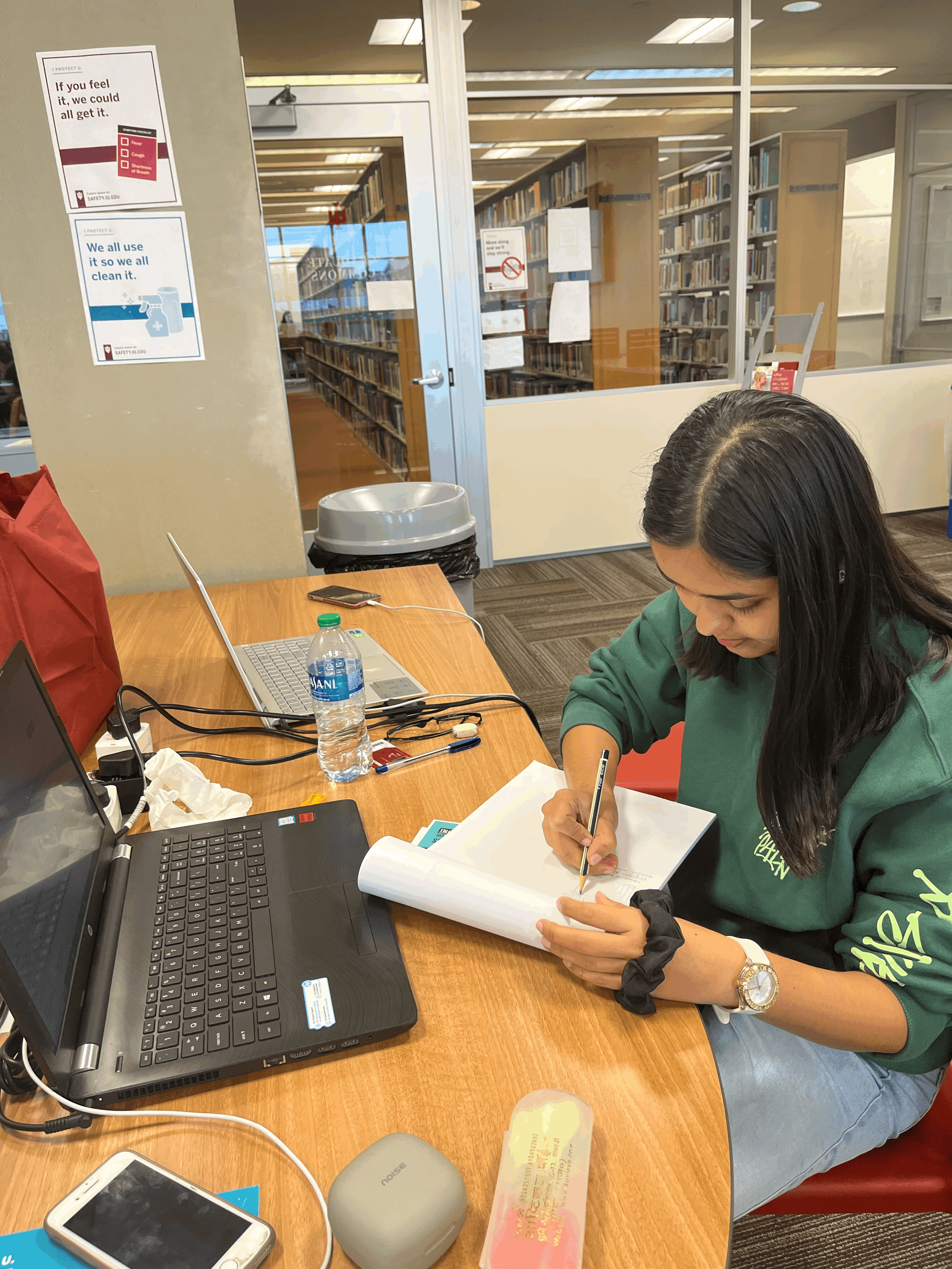 Aastha is storyboarding