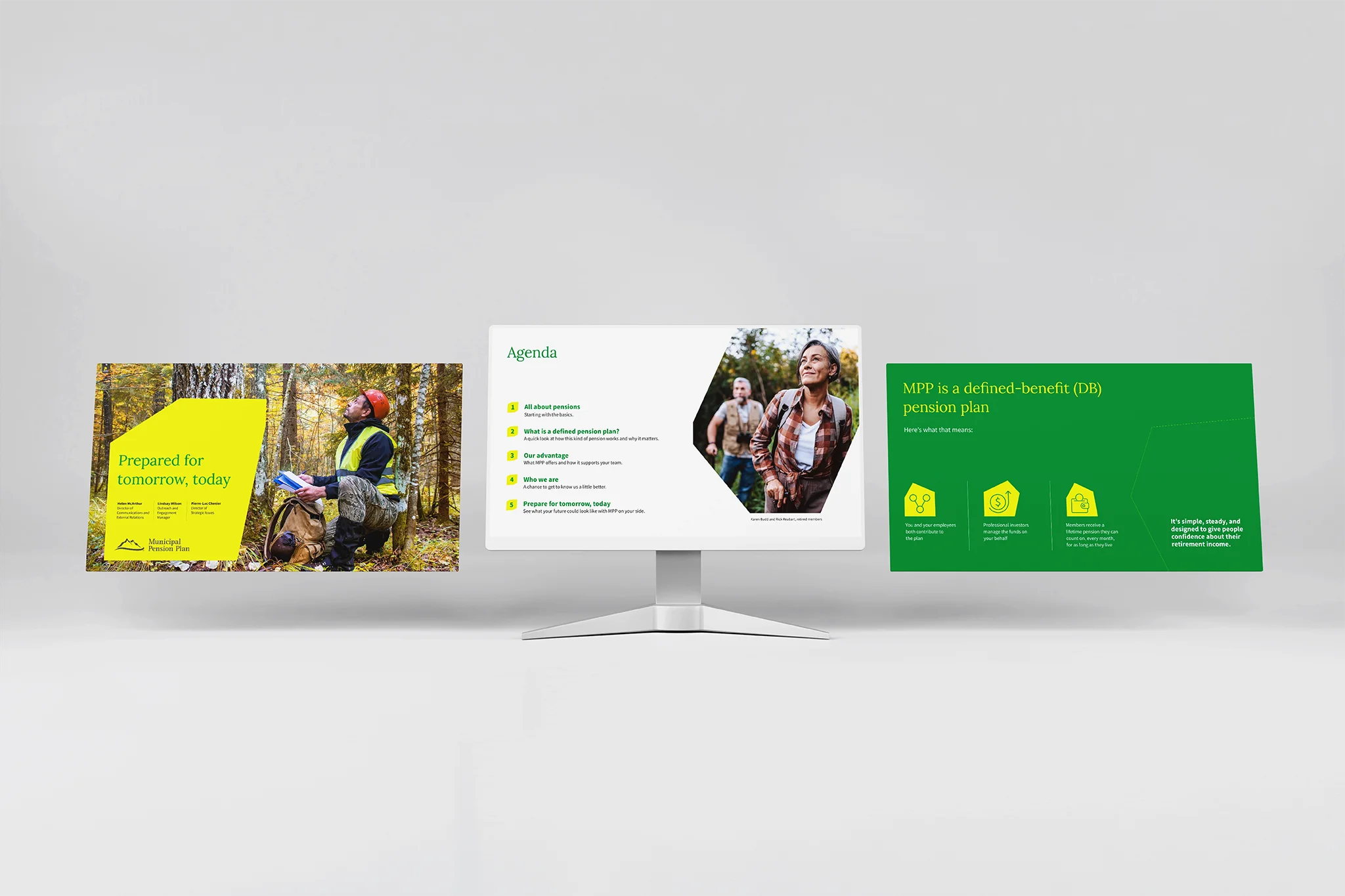 a three screen example of the product