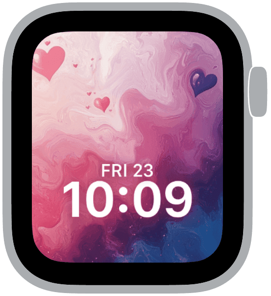 an apple watch face from the valentine gradients collection