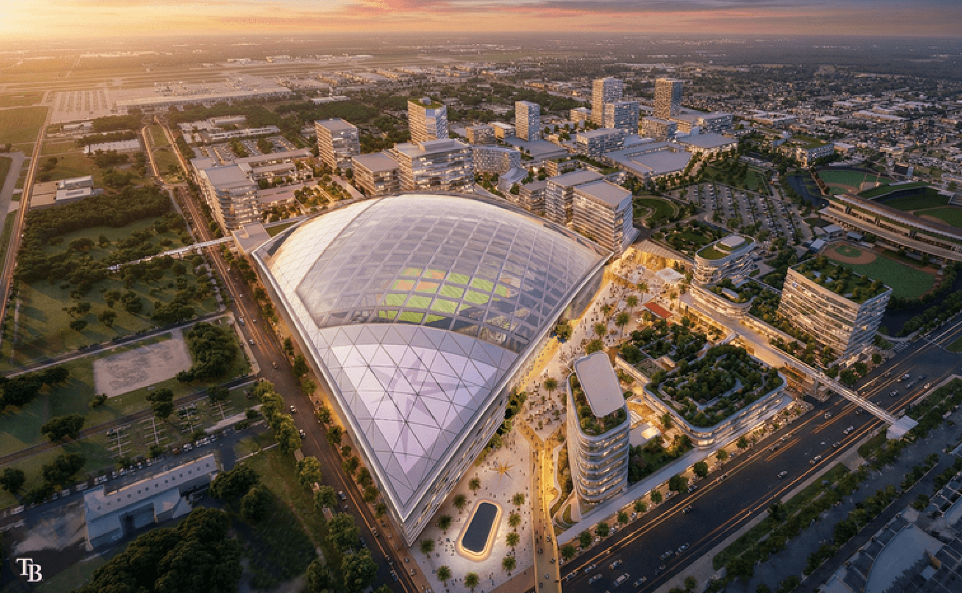 rendering of Rays Stadium at HCC Campus