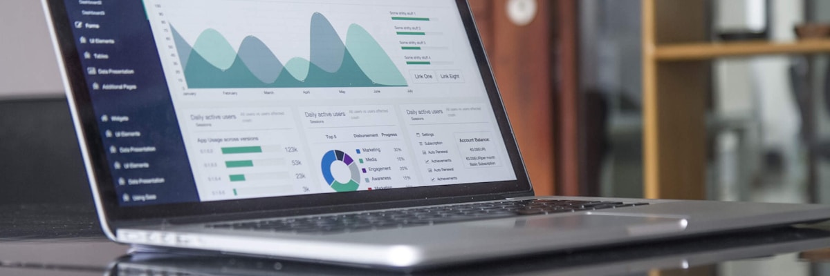 Growth chart and business analytics dashboard