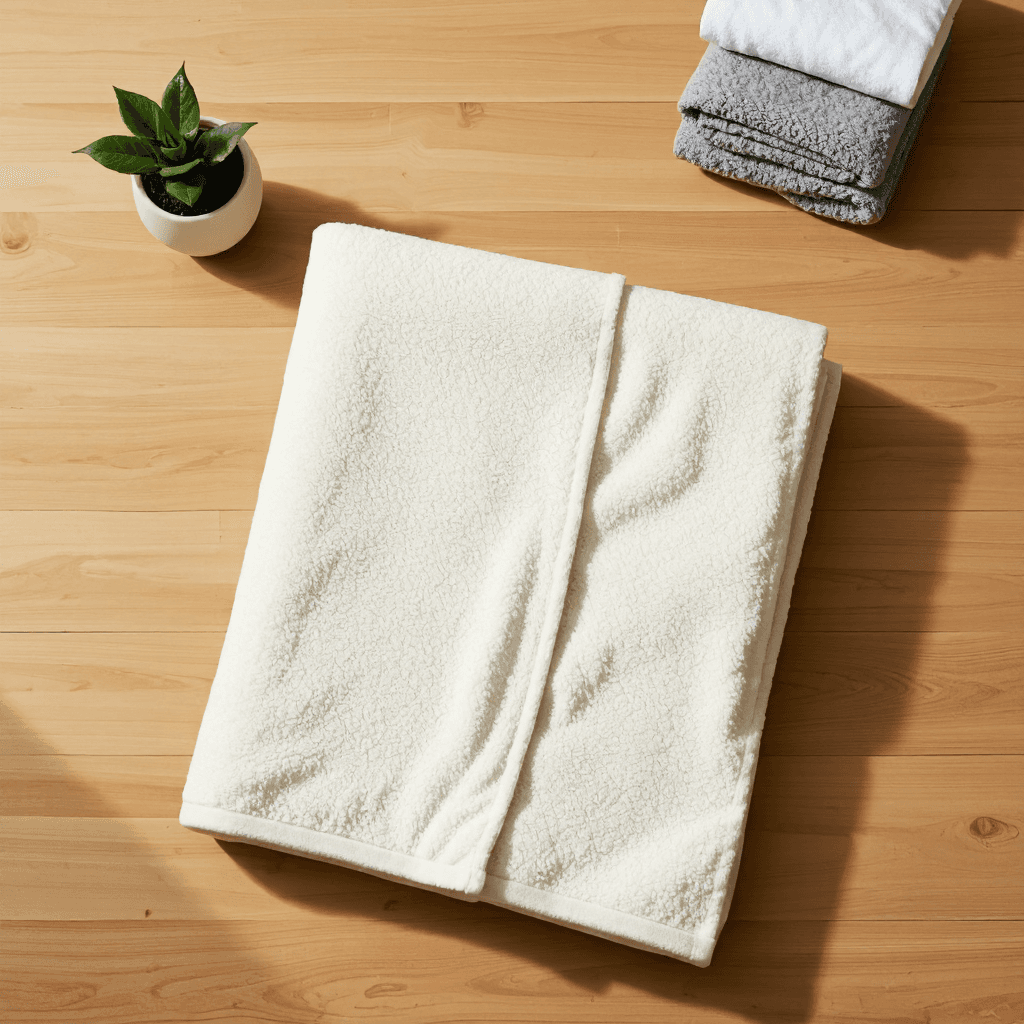 product photography of folded blanket