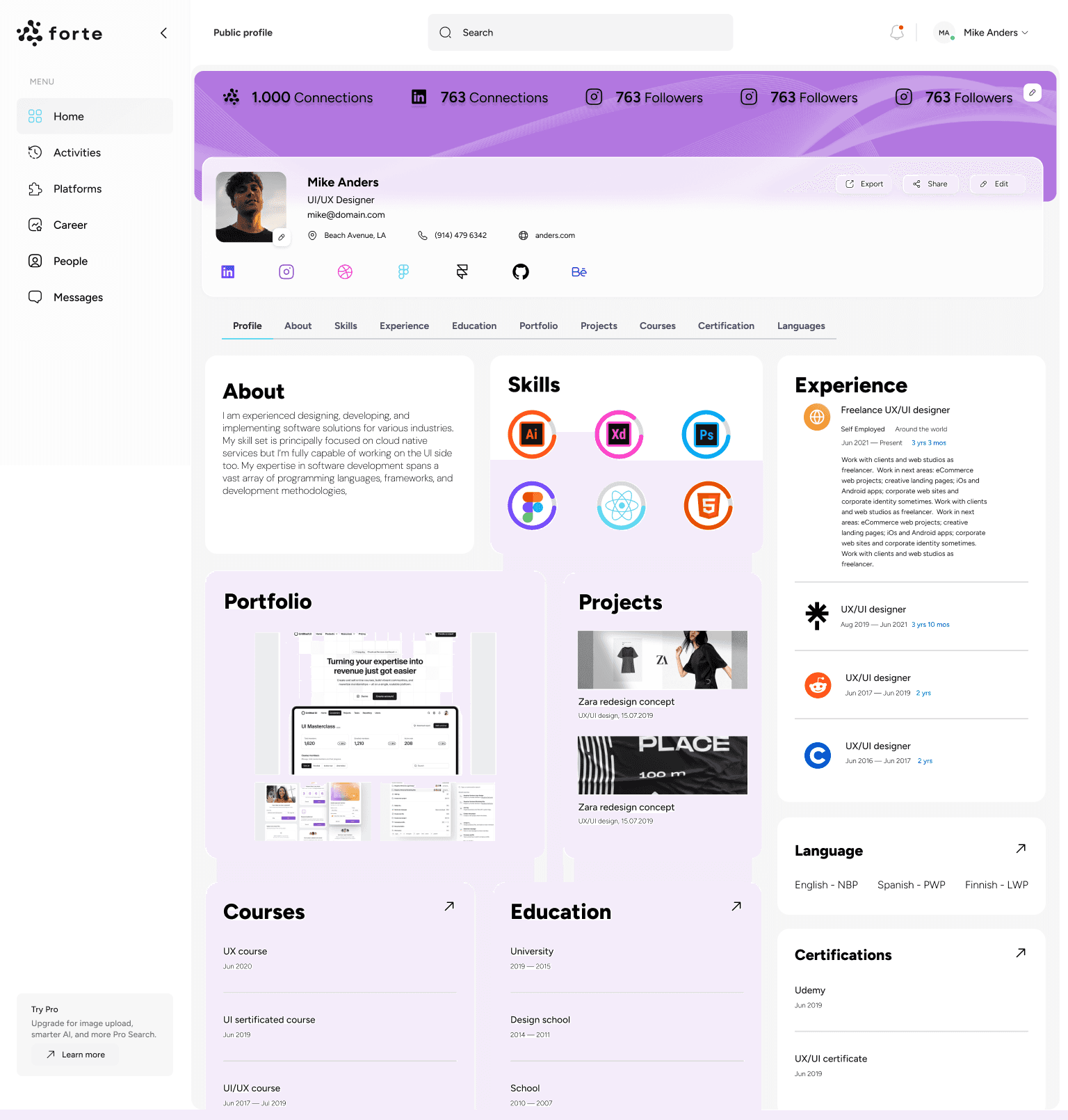 Adaptive Profile with Audience - Specific View