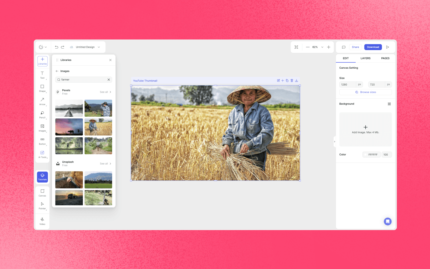 select a background image in glorify