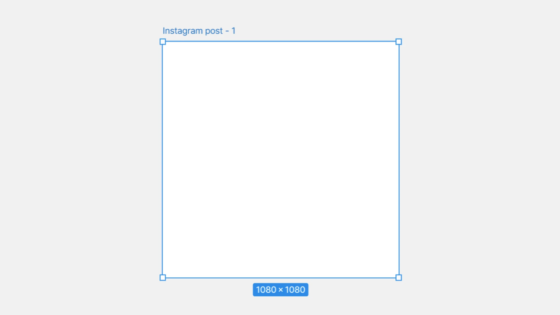 A blank Instagram post design in Figma