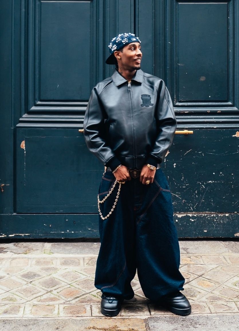 Stylish model in crowd