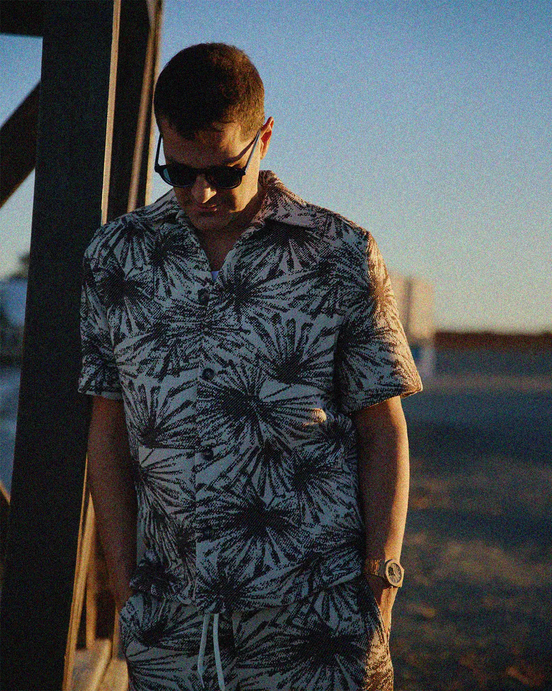 Swiss DJ & Producer Andrea Oliva for Strellson wearing the "The Ibiza Edit" capsule collection.
