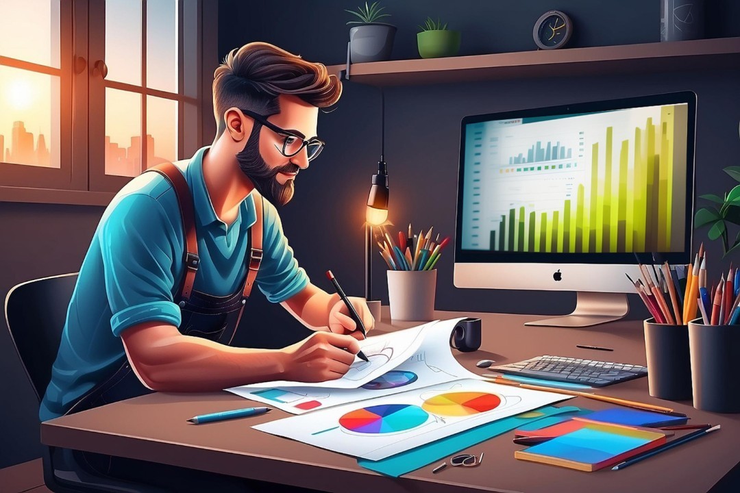 Bright green butterfly with shadow on a cream surface.