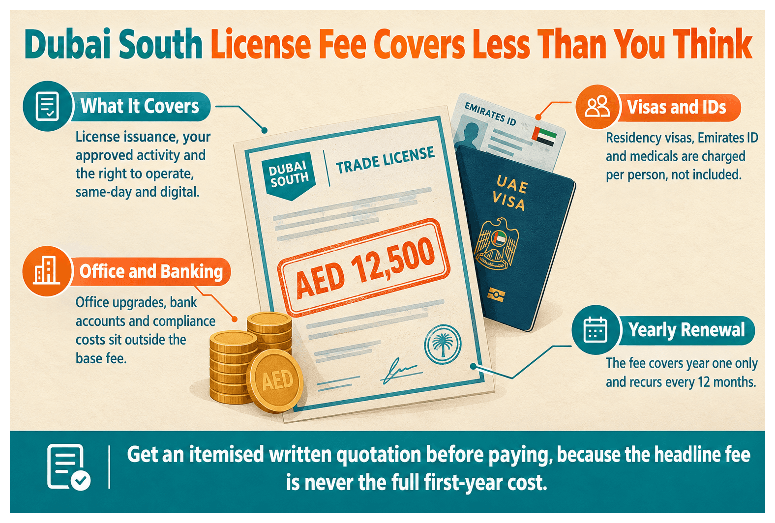 Infographic: What the Dubai South License Fee Covers and What It Does Not