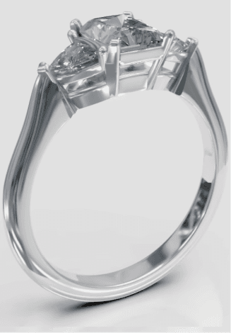 McNeel Style - Three Stone (half moon bezels) - $3,000 (with side diamonds)
