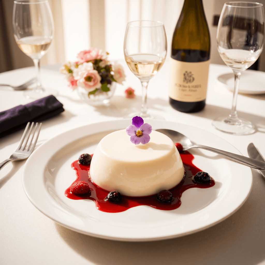 product photography of dessert (panna cotta)