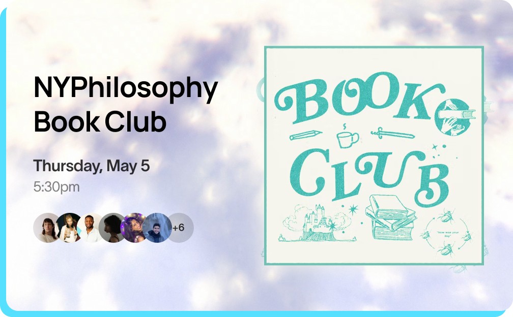 Illustration promoting a book club, featuring the text “Book Club” with decorative elements and colorful design.
