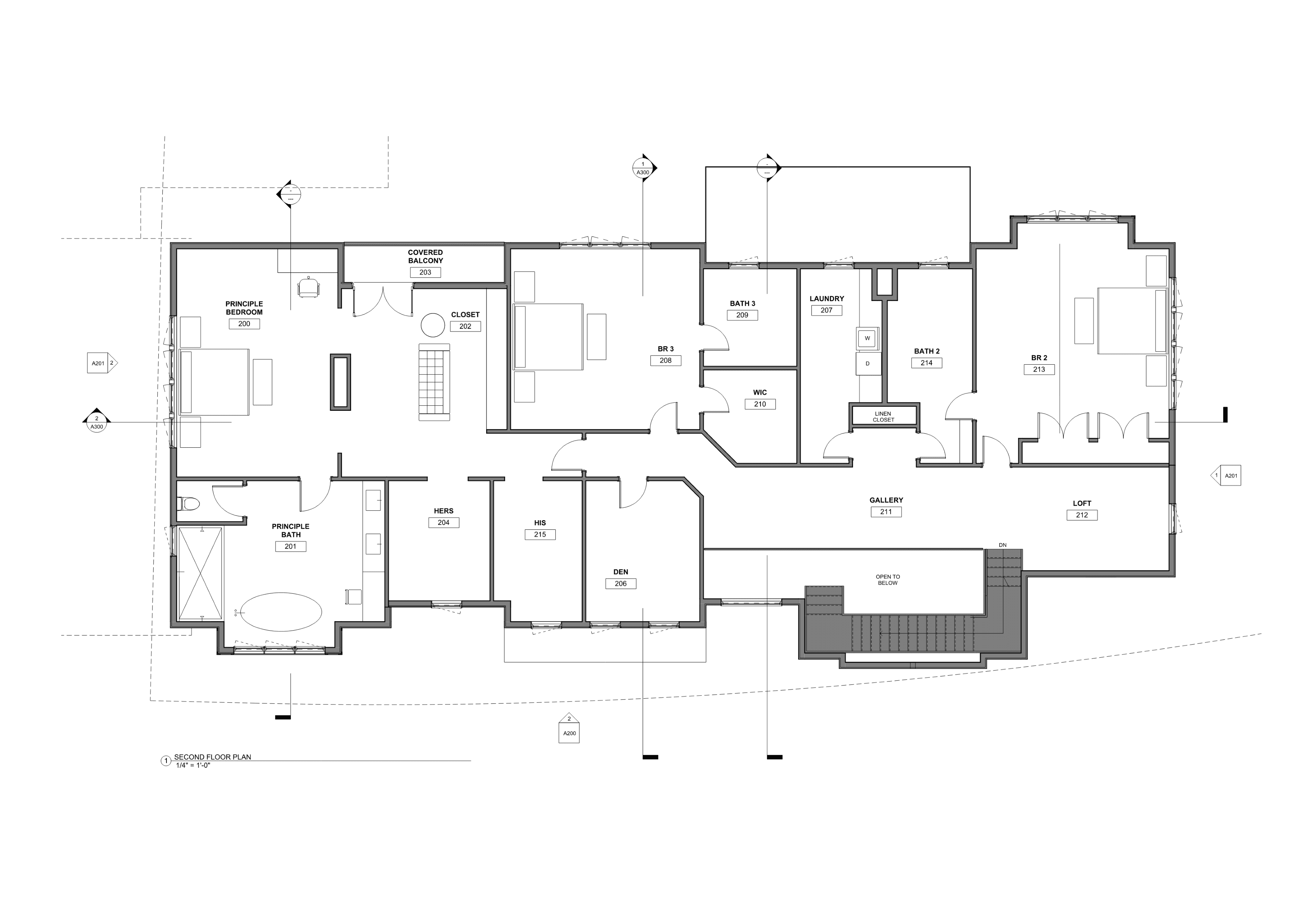 Architectural sketch of a modern building featuring large windows and a balcony area.