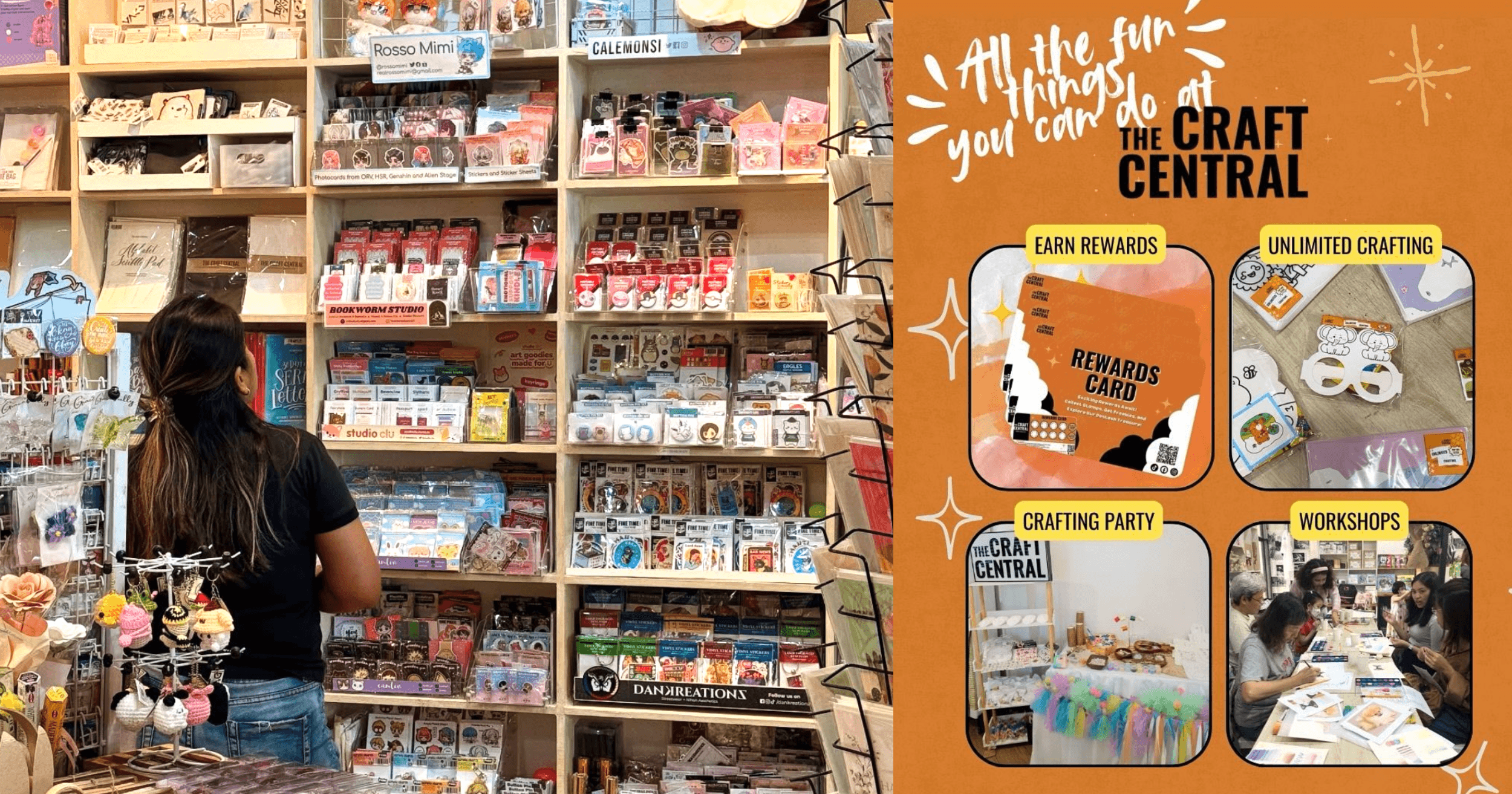 A craft store that also offers crafting party and workshops