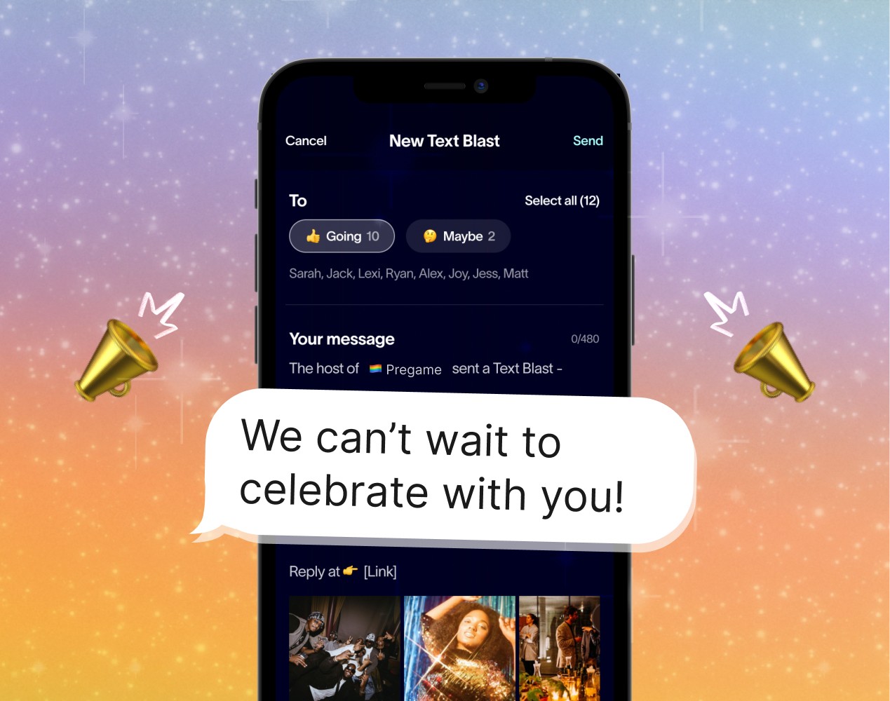 Real-time RSVP tracking on a Partiful event page