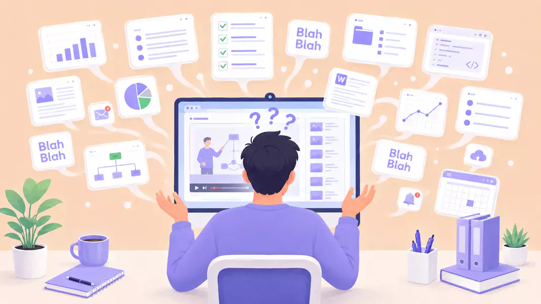 Overly complex training video frustrating user