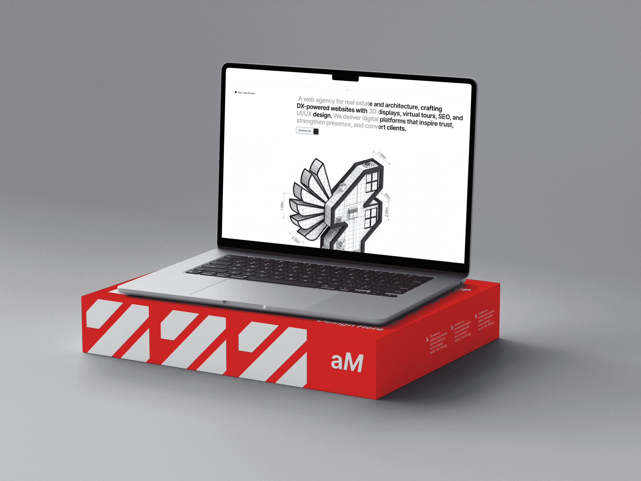 Laptop on top of an eletronic box