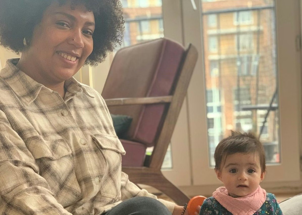 Nanny Afanaisa with her babysitter child