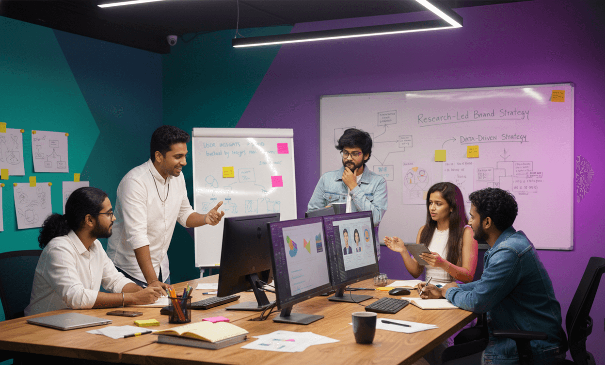  We help startups and growing brands define their positioning through brand research, user insights, and data-driven strategy, ensuring every creative decision supports real business goals.