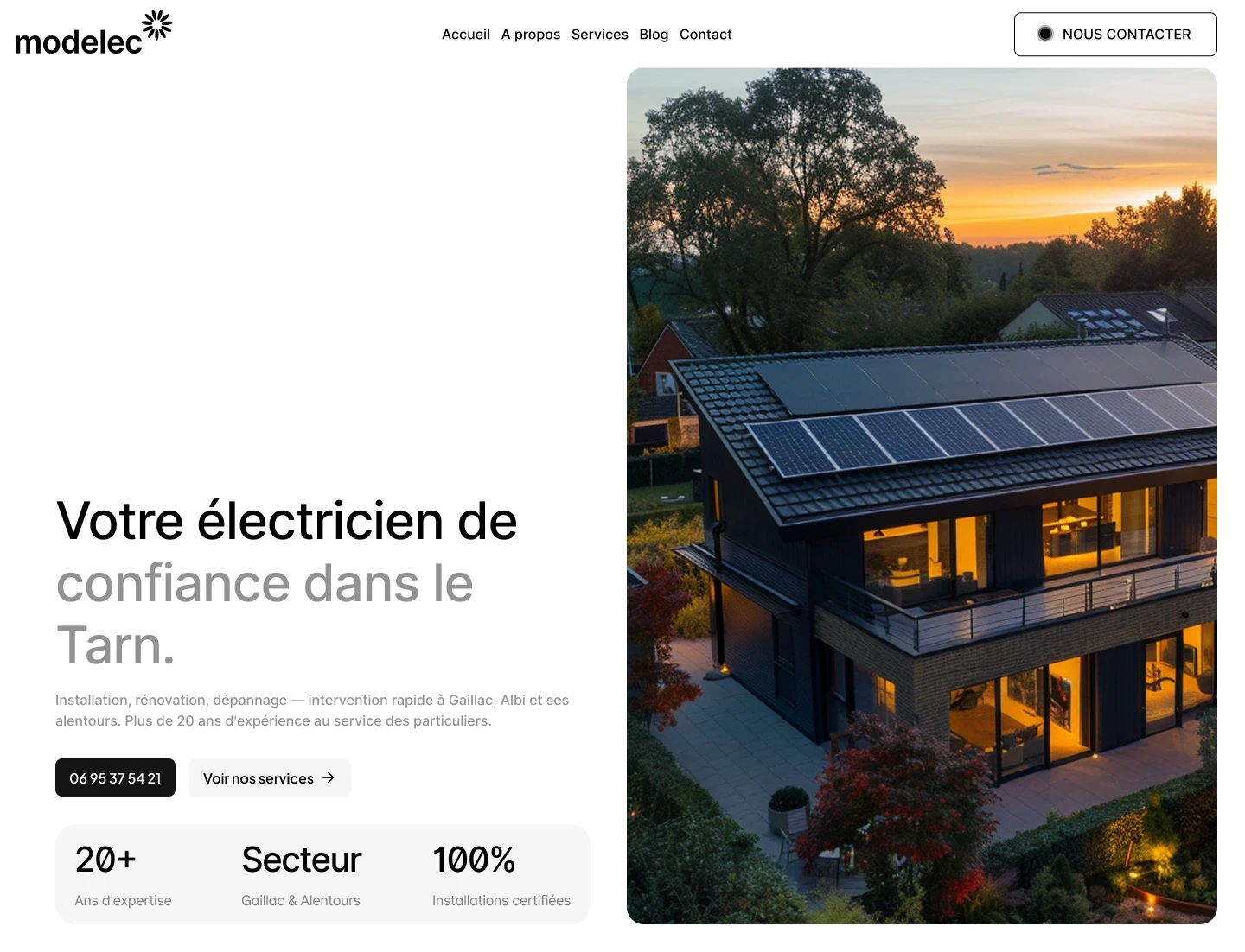 site de modelec réalisé par Aura agency
