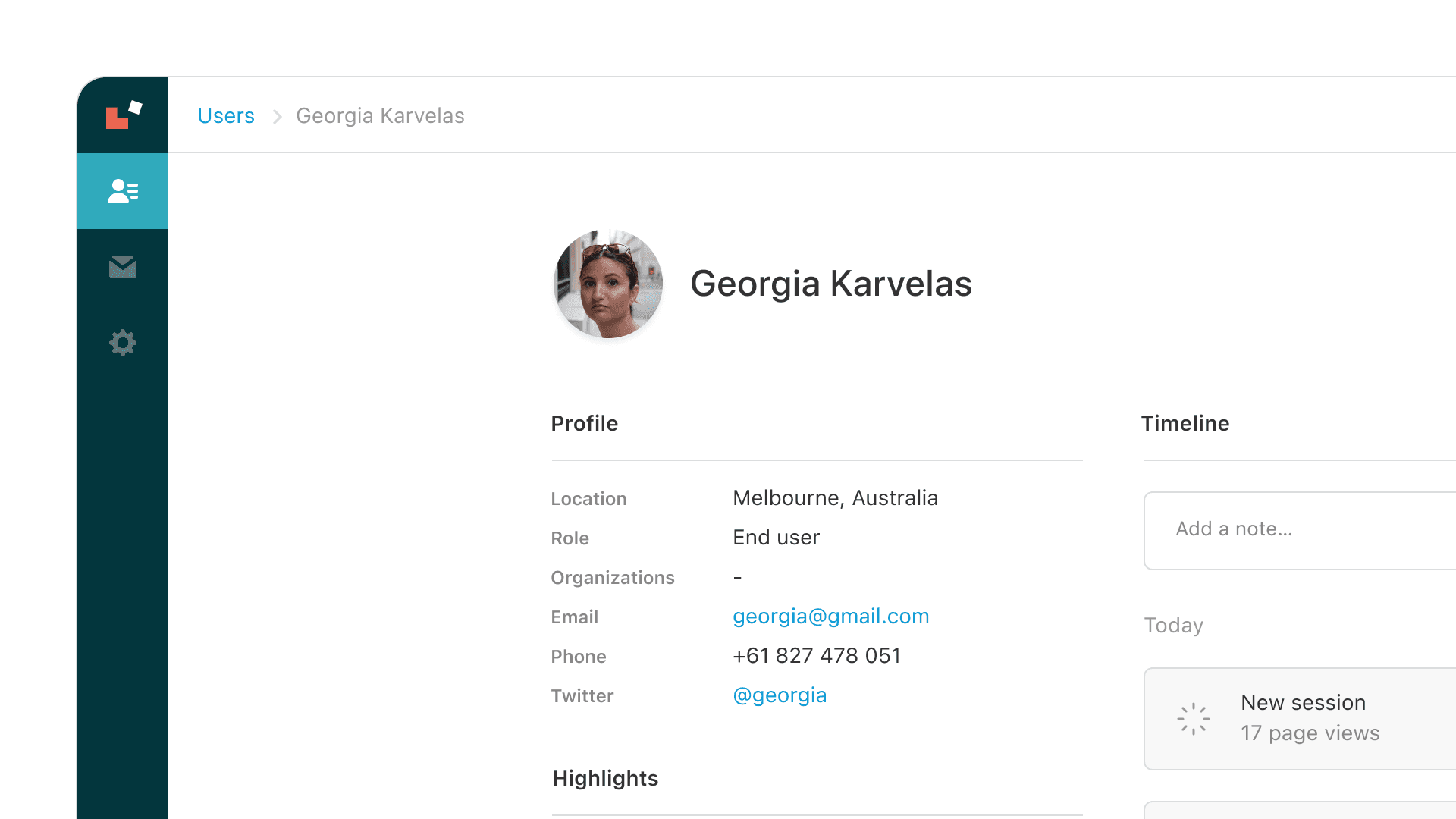 User profile A