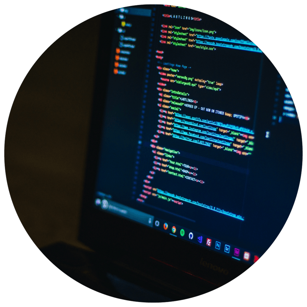 Laptop screen with lines of code