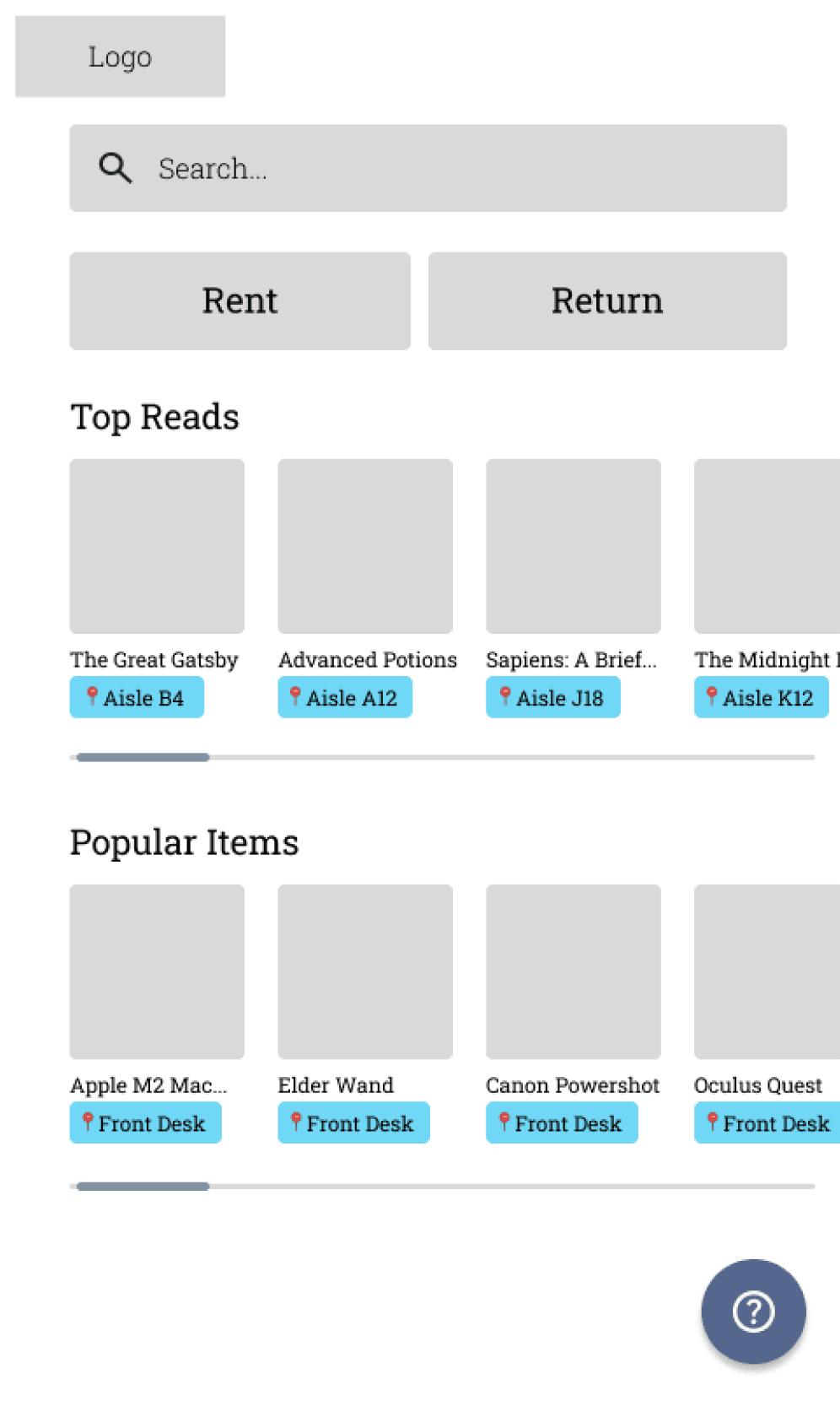 Lumos Library after Landing page