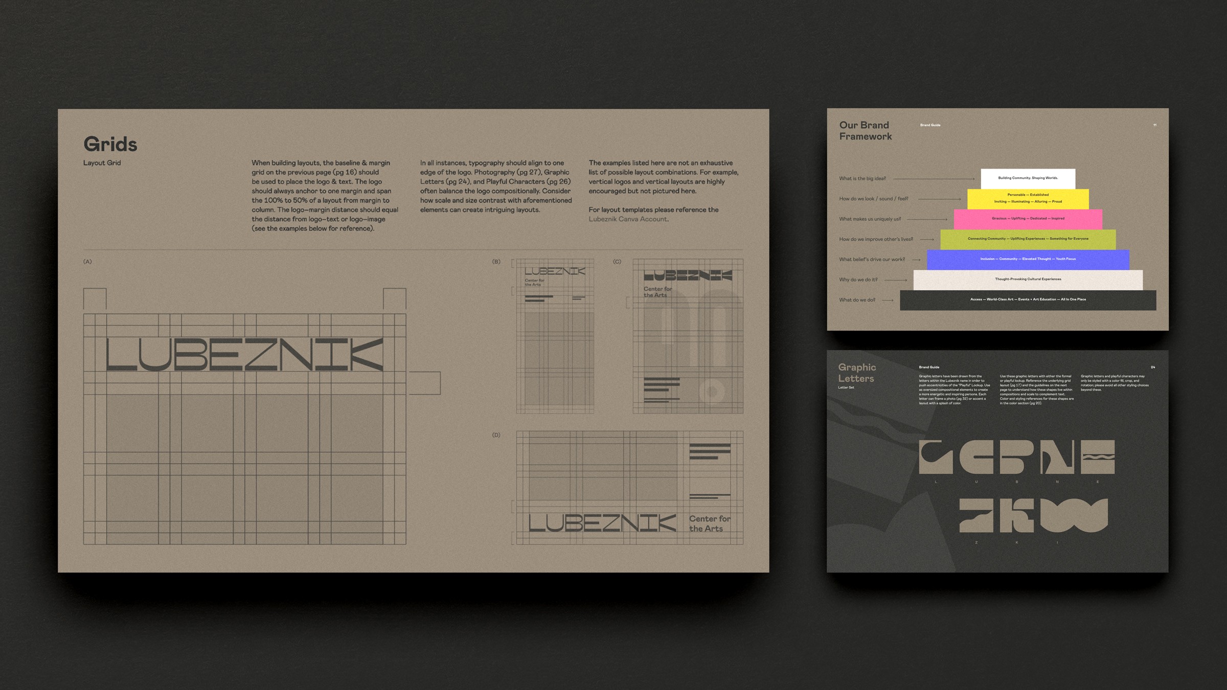 Brand guide grid use and demonstrations