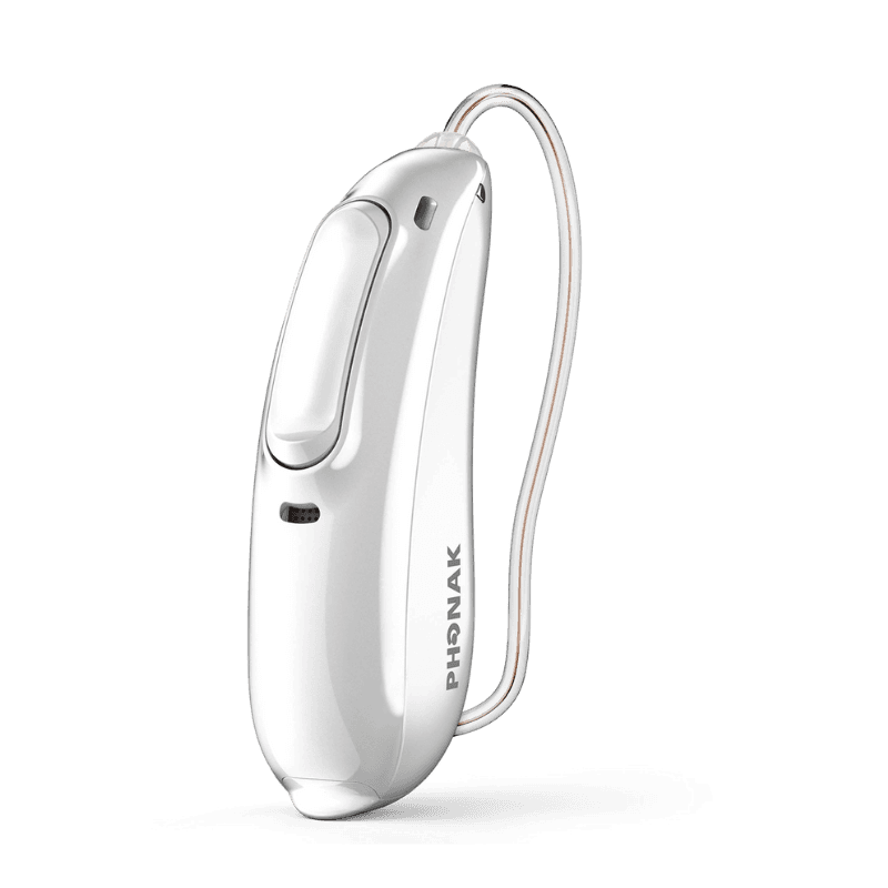 Phonak Audeo Marvel M50, appareil auditif micro-contour rechargeable, apprécié pour sa connectivité et son confort d’écoute. Jusqu'à 30% moins cher chez Audio Pour Tous.