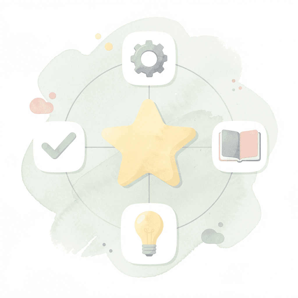 Hub diagram showing smart matching system analyzing student profile elements - Science Scholarships