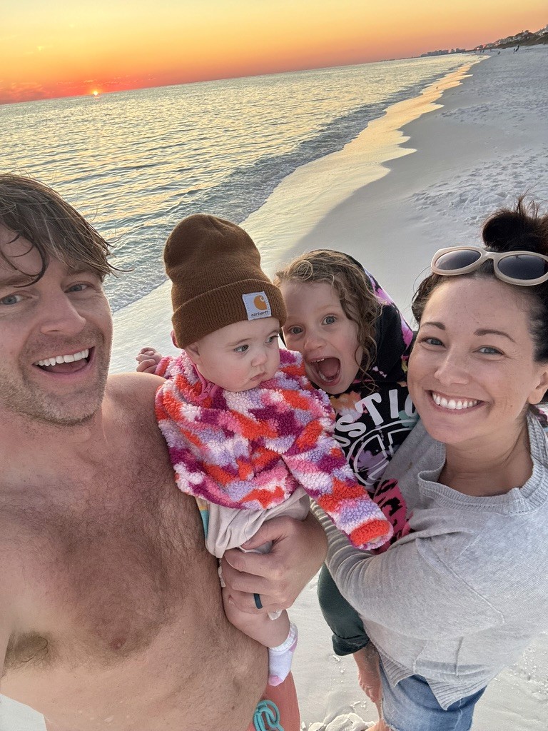 Family beach sunset photograph
