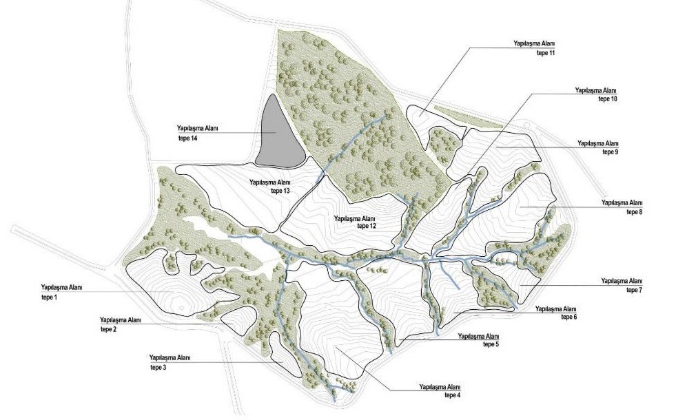 Map showing the site's sub-zones and valleys